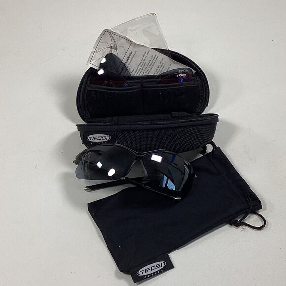 Tifosi Sunglasses 3 Interchangeable Lenses Hard Case Pouch Cycling - Picture 1 of 11